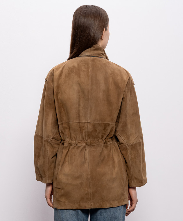 Brunello Cucinelli Коричневая замшевая куртка MPCAI7853 изображение 4