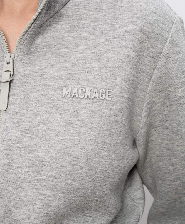 Mackage Серая меланжевая спортивная куртка с фактурным логотипом FINOLAZ изображение 5