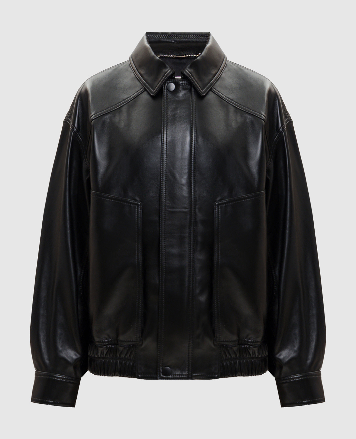 

Черная кожаная куртка с драпировкой, Коричневый, Кожаные куртки