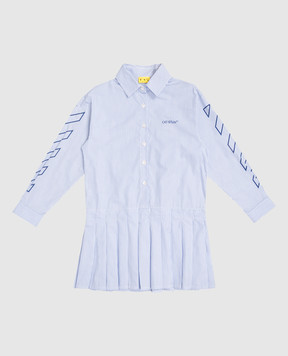 Off-White Дитяча блакитна сукня-сорочка в клітинку 44GDB06IF5F001