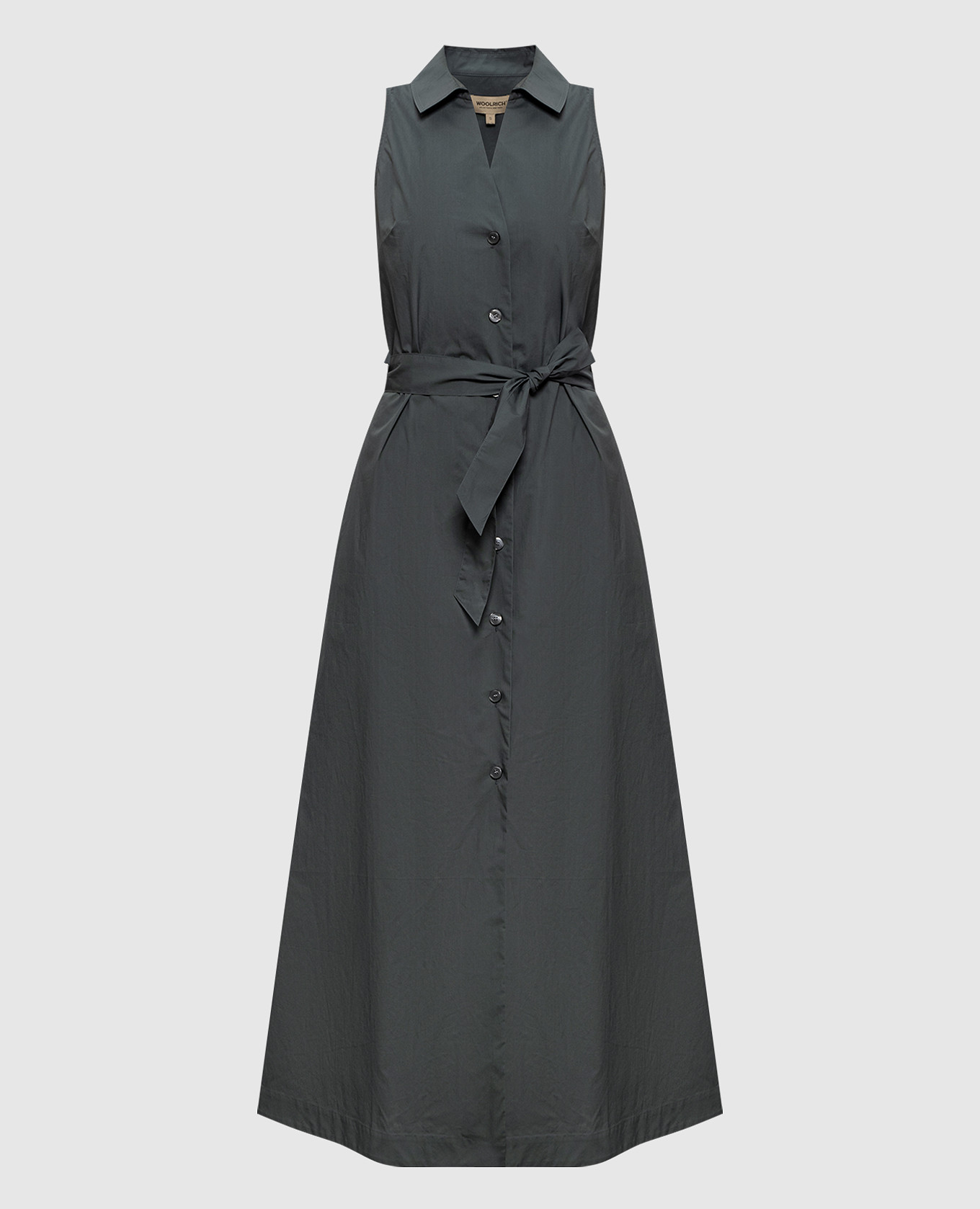 Зеленое платье-рубашка