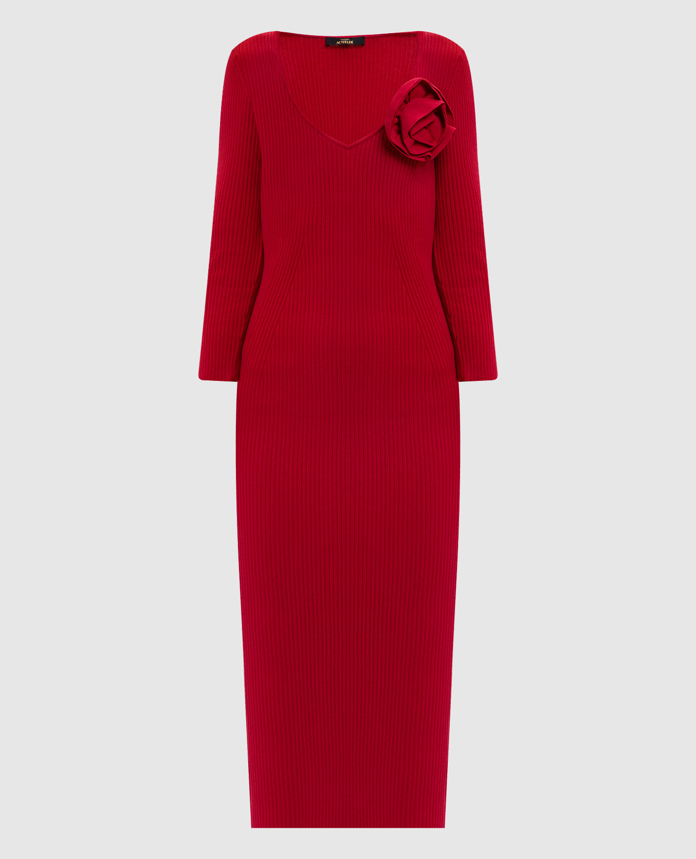 

Красное платье в рубчик, Красный, Повседневные платья