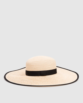 Agnona Бежевий капелюх з контрастним окантуванням AK1103YU3061