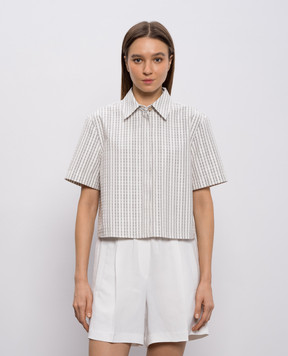 Agnona Белая рубашка с шелком в клетку TD1111YQ2009