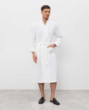 L'Appartement Білий вафельний халат MIAWAFFLEBATHROBE