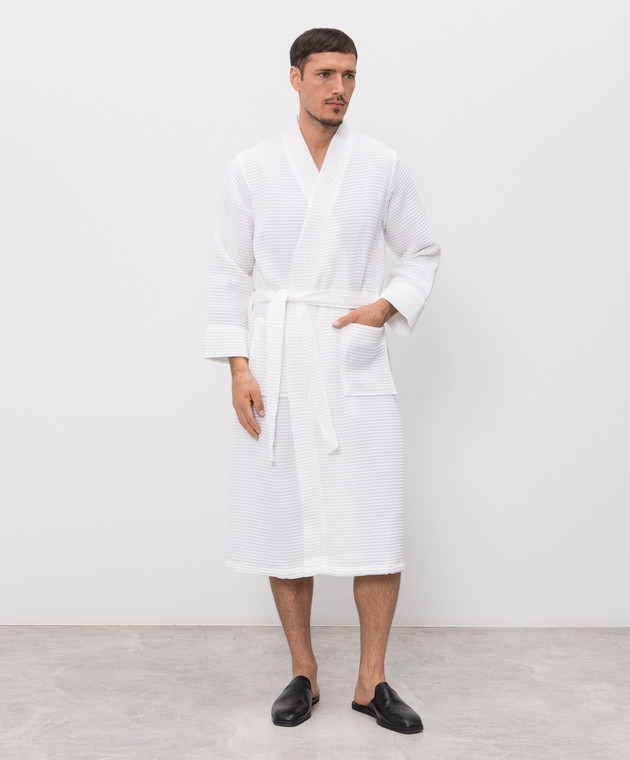 L'Appartement Белый вафельный халат MIAWAFFLEBATHROBE изображение 3