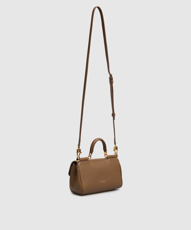 Dolce&Gabbana Коричневая кожаная сумка My Sicily BB7864B7321 изображение 3
