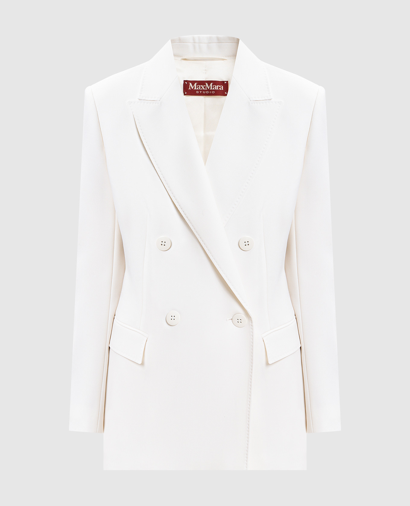 Белый двубортный жакет MSTGREMBO из шерсти