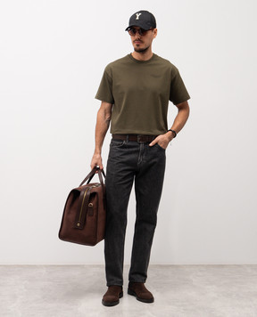 Givenchy Футболка цвета хаки с логотипом BM71NK3YSA