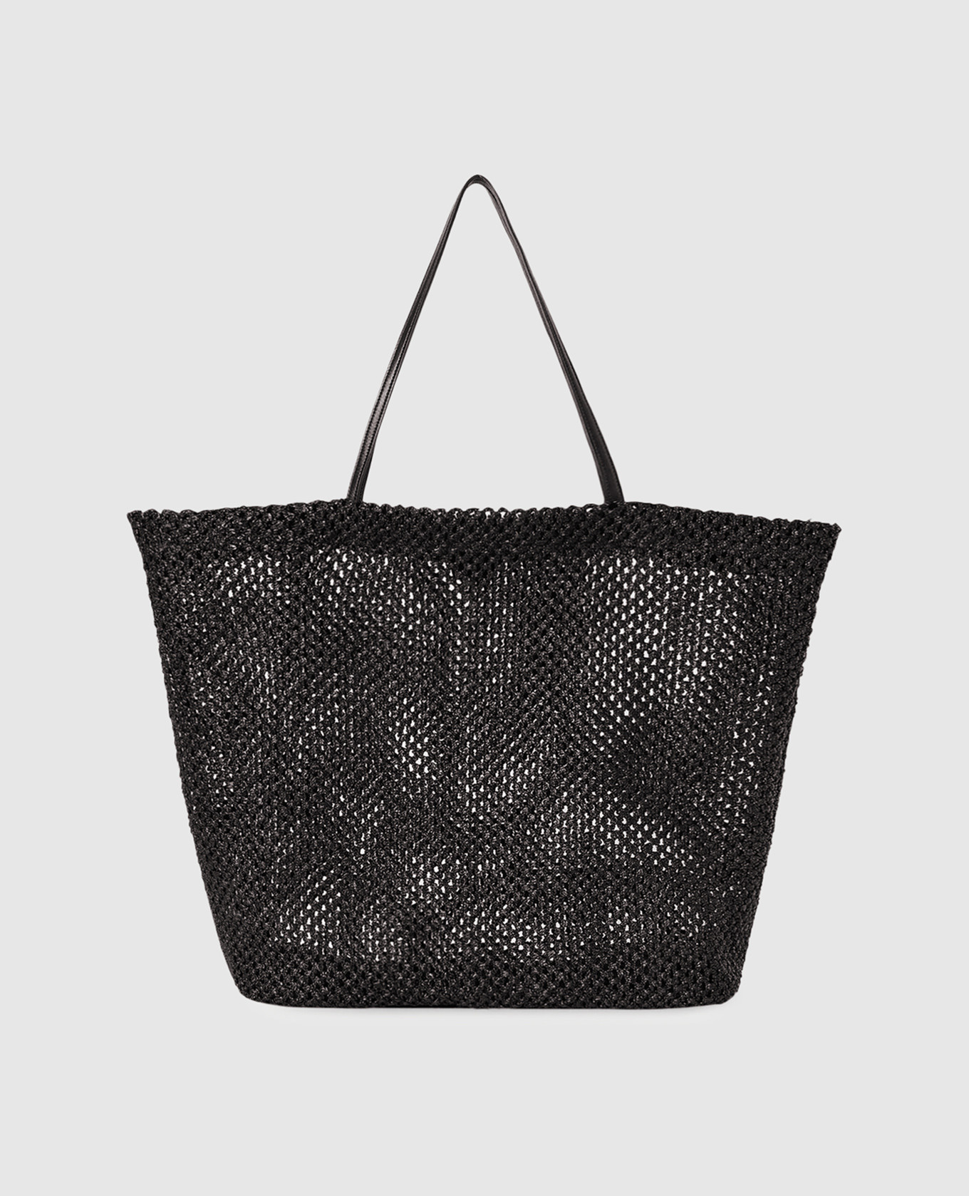 Черная плетеная сумка Barn с рафией