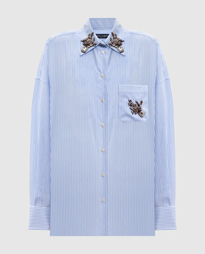 Dolce&Gabbana Голубая рубашка в полоску F5U57ZFR536