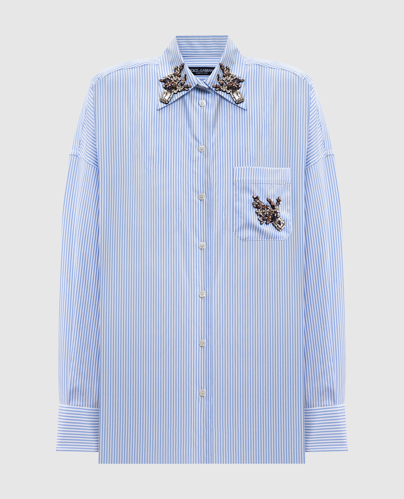 Голубая рубашка в полоску