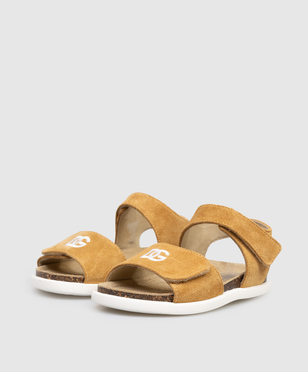 Dolce&Gabbana Детские коричневые замшевые сандалии DL0094AW871 изображение 2