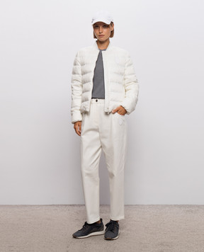 Brunello Cucinelli Сіра футболка з люрексом ML944VL500