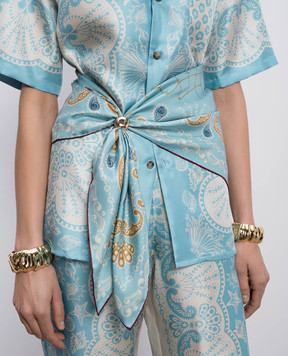 MANTERO 1902 Блакитна хустка Coral Garden із шовку 0904F0030G56437