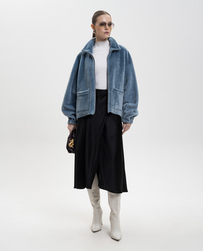 Simonetta Ravizza Голубая двусторонняя дубленка Isobel F05JA356H34