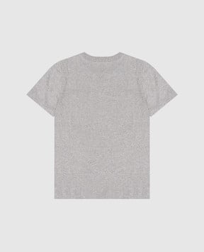 Moncler ENFANT Детская серая футболка с контрастным логотипом L29548C0001189AFV