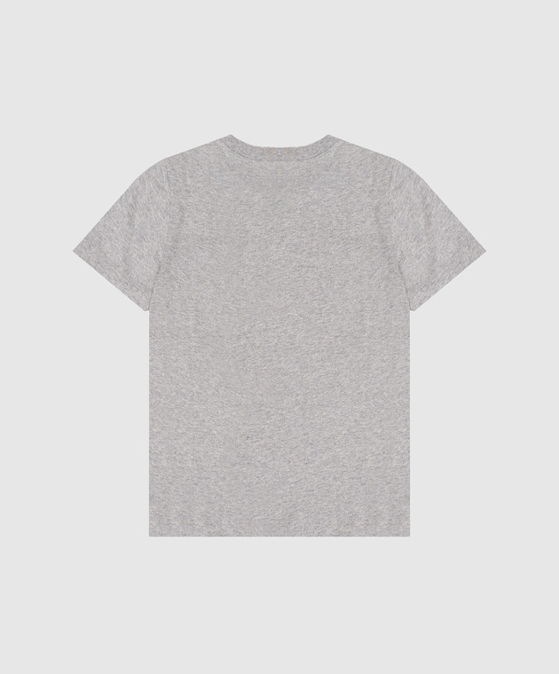 Moncler ENFANT Дитяча сіра футболка з контрастним логотипом L29548C0001189AFV зображення 2