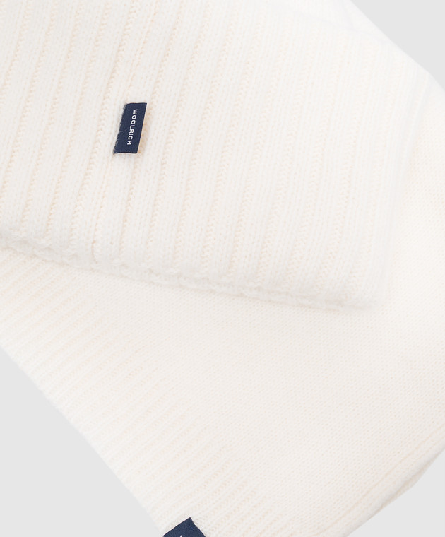 Woolrich Комплект з шапки-біні та шарфа кольору айворі в подарунковій коробці CFWWAC2041FRUF0706 зображення 3