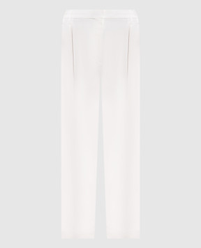 Brunello Cucinelli Білі штани з льоном з ланцюжком моніль MH126P8292