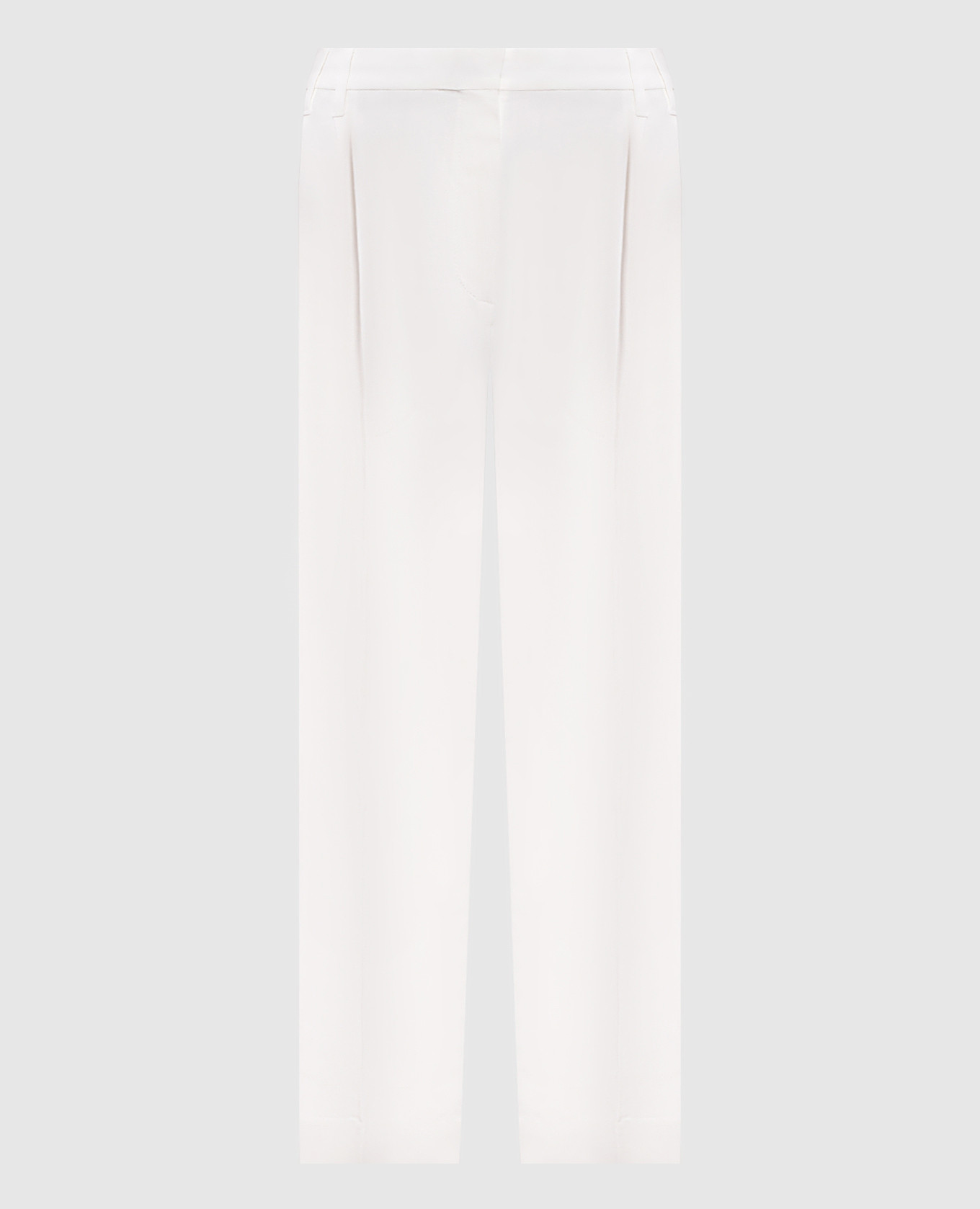 Белые брюки с леном с цепочкой мониль