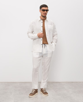 Cashmere&Whiskey Білі штани з льону 0255600638