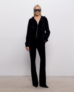 Tom Ford Темно-синяя велюровая спортивная куртка FLJ072JEX154