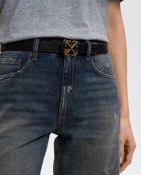 Off-White Чорний шкіряний ремінь Arrow OWRB13AC99LEA001