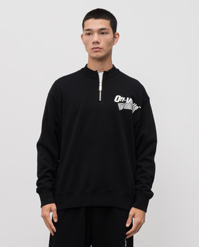 Off-White Чорний світшот Cupid Tape 44MBA073F5F002