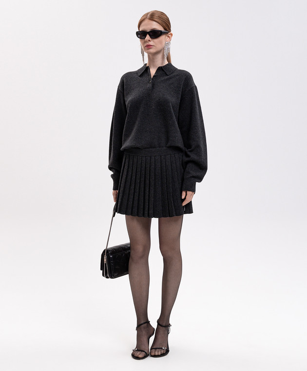 Alexander Wang Темно-серое платье из шерсти 1KC4266079 изображение 2