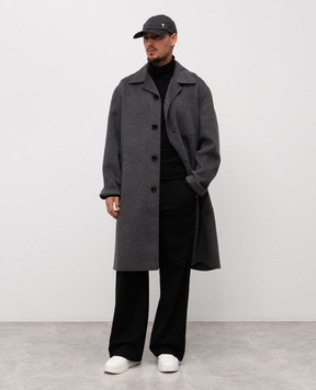 Ami Paris Сіре пальто з вовни і кашеміру HCO471WV0022