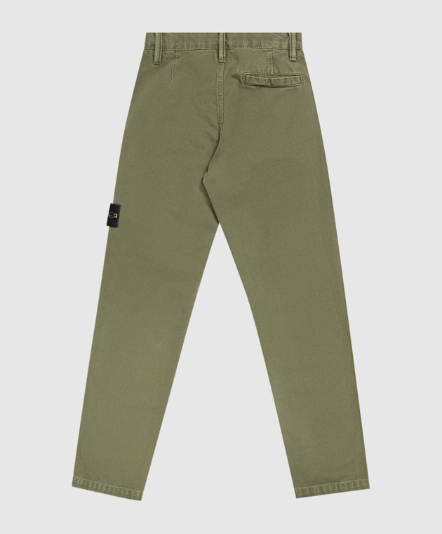 Stone Island Детские брюки цвета хаки с патчем логотипа L2S163100002S010468 изображение 2