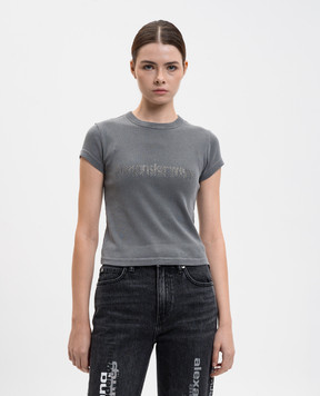 Alexander Wang Серая футболка с логотипом 1CC1261209