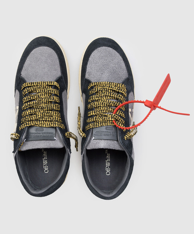 Off-White Сірі замшеві кросівки Vulcanized OMIA293S26LEA003 зображення 4