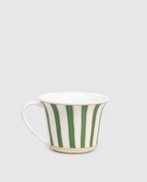 Geminiano Cozzi 1765 Біла порцелянова чашка для чаю Striche Verdi e Oro TTCMI079036