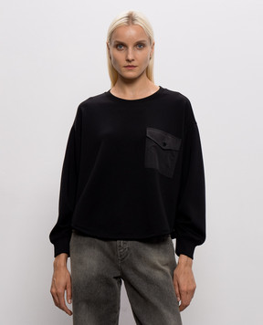 Twinset Чорний світшот з кишенею 262LI2LBB