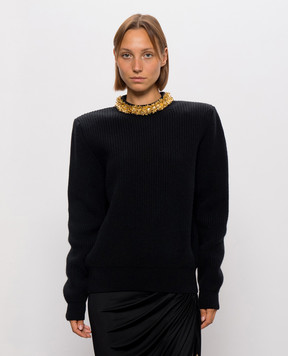 Balmain Черный свитер из шерсти и кашемира PU0000000010