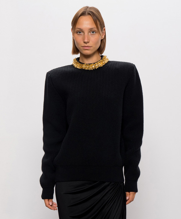 Balmain Черный свитер из шерсти и кашемира PU0000000010 изображение 3