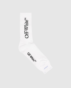 Off-White Белые носки с логотипом OMRA085C99KNI001