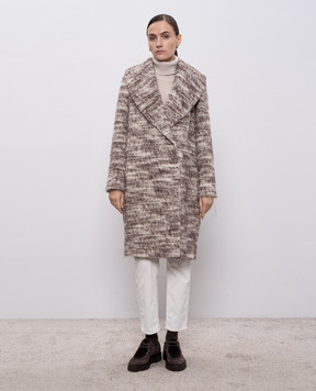 Peserico Коричневе пальто з вовною альпаки S2011002138