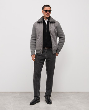 Agnona Серая куртка из кашемира с мехом TH10UBXU7060