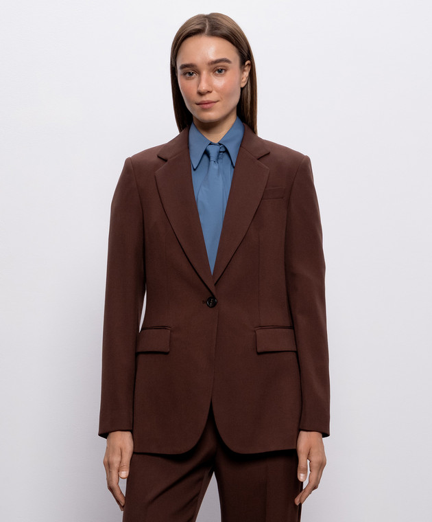 Brunello Cucinelli Коричневий жакет з вовни MG5537723P зображення 3