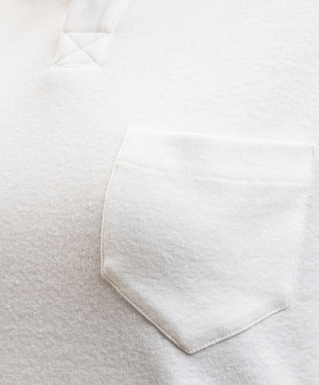 Victoria Beckham Біле поло з льоном 1226JTP007241A зображення 5