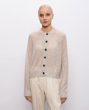 Brunello Cucinelli Бежевий кардиган з вовною з люрексом MBG775506P