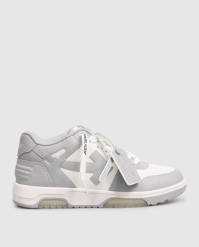 Off-White Серые кожаные кроссовки Out Of Office OWIA259C99LEA006