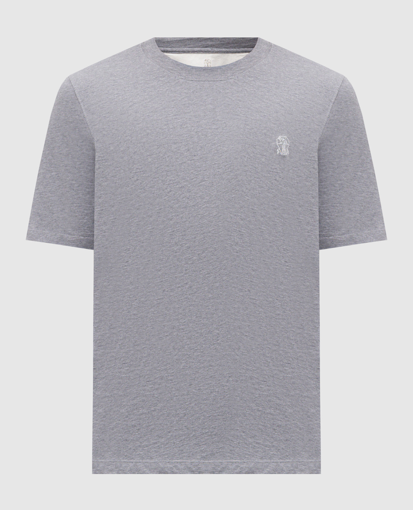 Футболка серого цвета с принтом эмблемы