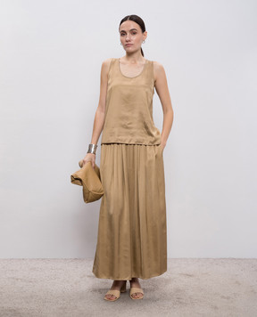 Peserico Коричневый топ с цепочкой мониль A0848106638