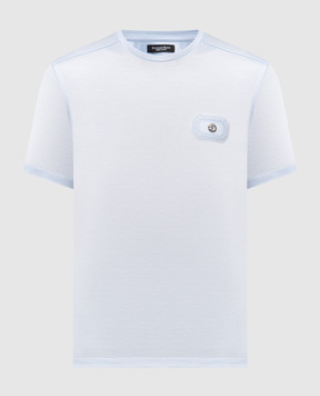 Stefano Ricci Блакитна футболка з монограмою логотипа MNH6104960TE0001