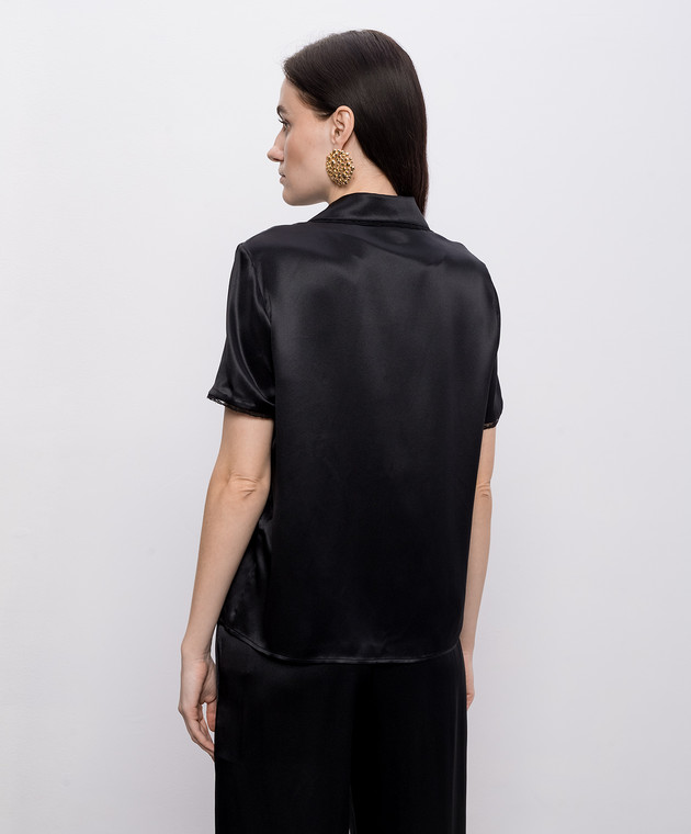 Saint Laurent Чорна блуза із шовку 861081Y7G27 зображення 4