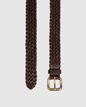 Dragon Коричневый кожаный плетеный ремень DGS66045